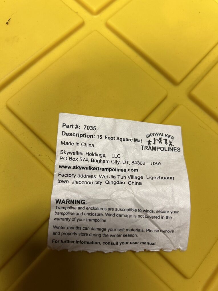 Replacement Trampoline Mat And Net Square 15ft