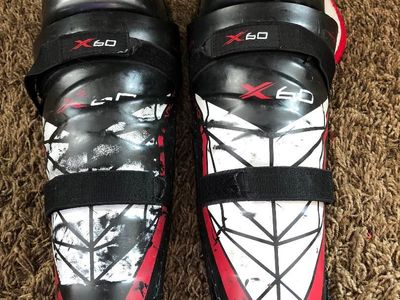 Bauer X60 Youth Ice Hockey Shin Guards - 12" (Kids 4'7"-5'5")