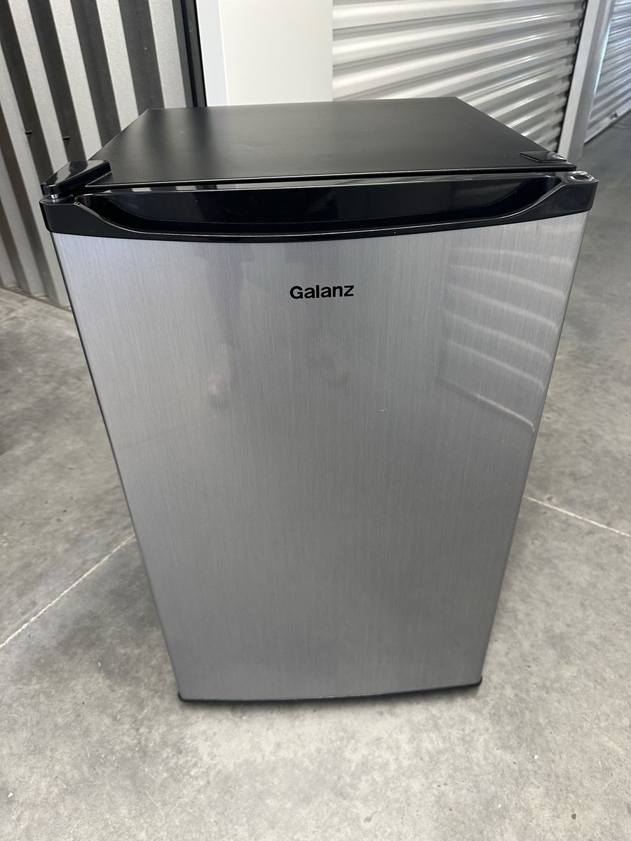 Galanz Mini Fridge Stainless Steel Compact Refrigerator with Freezer Compartment