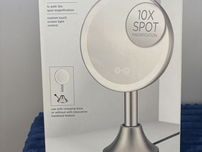Conair HALO 2-in-1 Cord/Cordless Handheld LED Makeup Mirror with 10x Spot Magnification & Touch Control