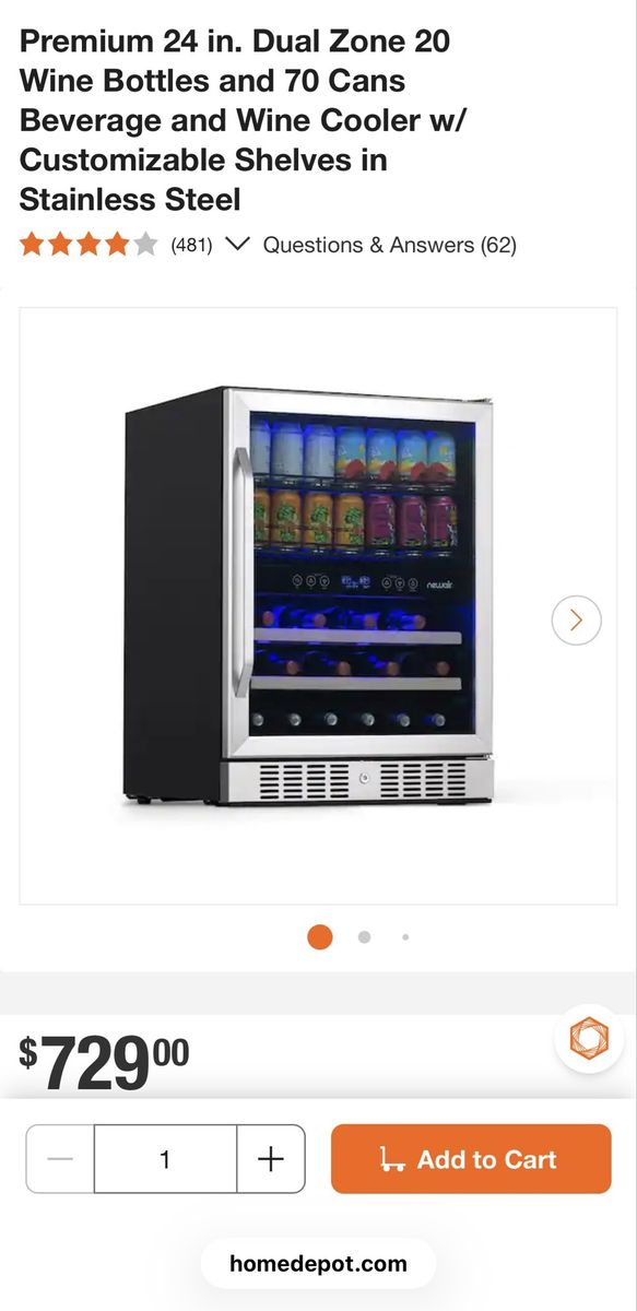 Brand new! 24 in. Dual Zone 20 Wine Bottles and 70 Cans Beverage and Wine Cooler