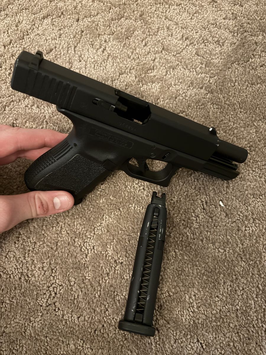 Black green gas Airsoft Pistol with Magazine - Great for having fun