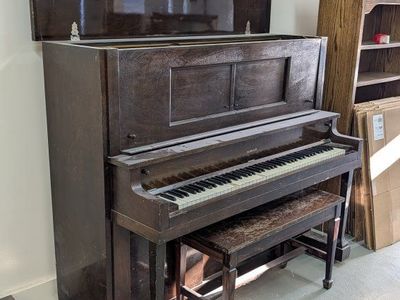 Vintage Schiller Upright Player Piano with Bench