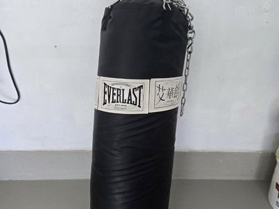Everlast Black Heavy Bag Punching Bag Training Equipment with Chains