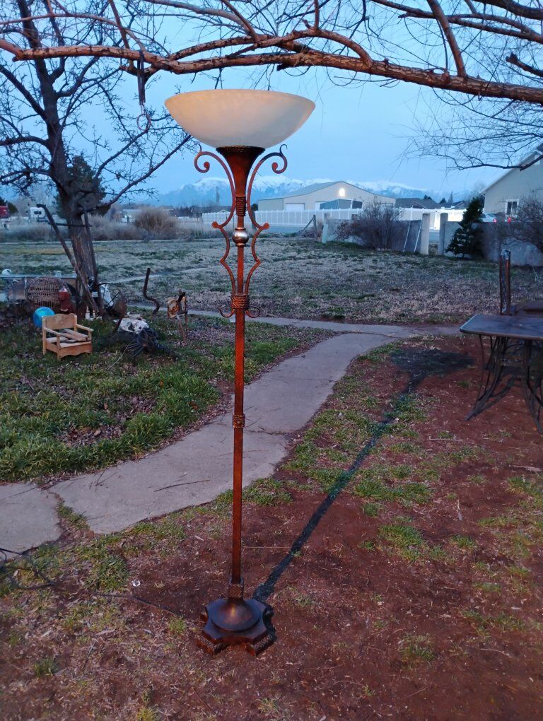 Beautiful Wrought Iron Torchiere Floor Lamp
