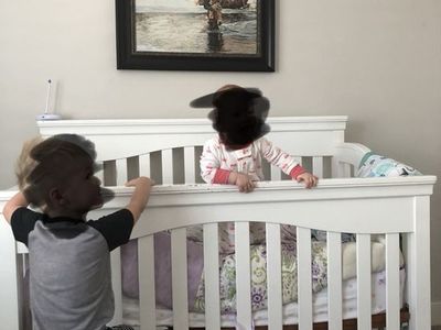 White Wooden Crib - Standard Size Baby Crib, Adjustable Mattress Height, Durable Construction