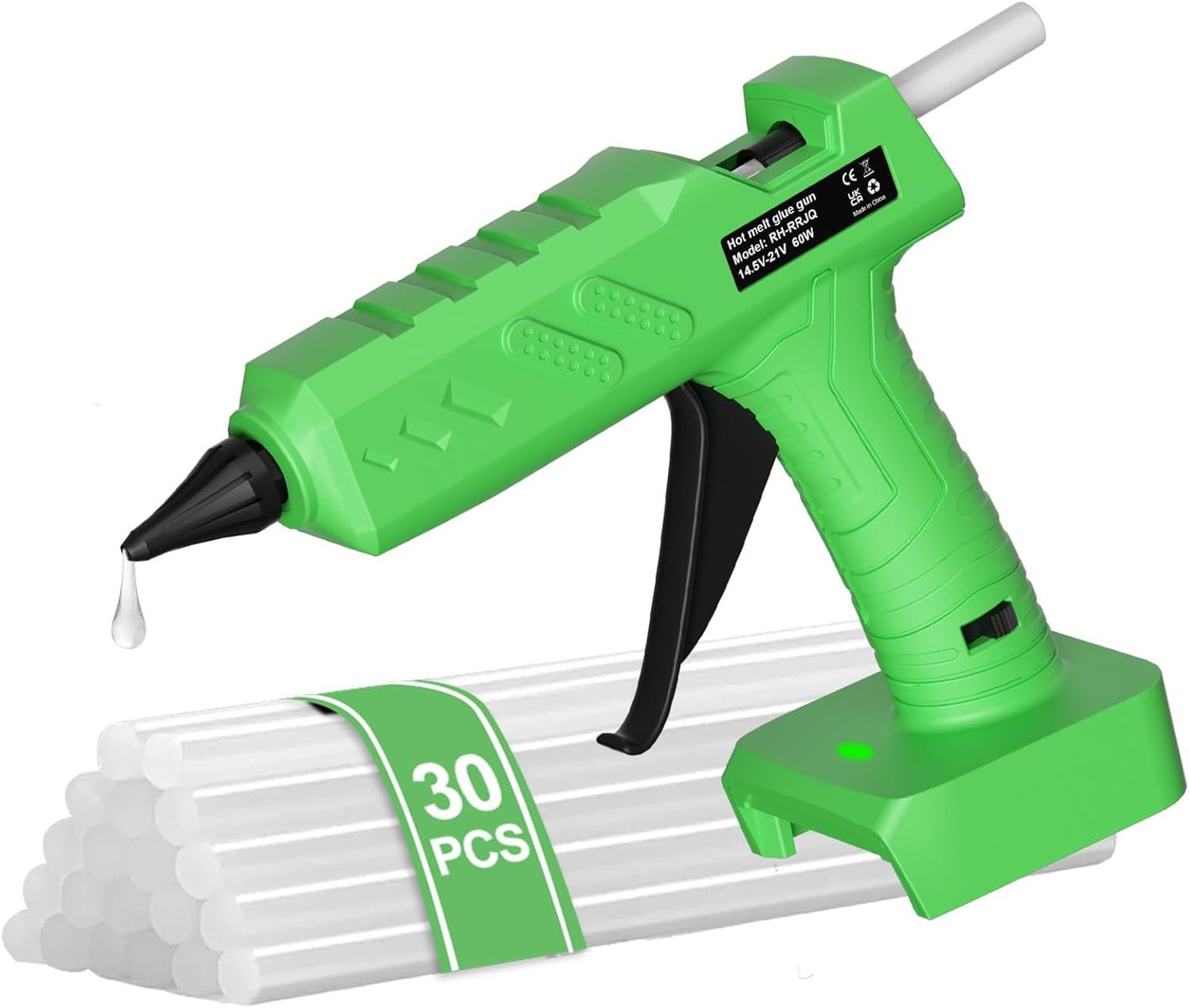 NEW Cordless Hot Glue Gun for Milwaukee 18V Battery (No Battery), Full Size Heavy Duty Glue Gun, Handheld with 30pcs
