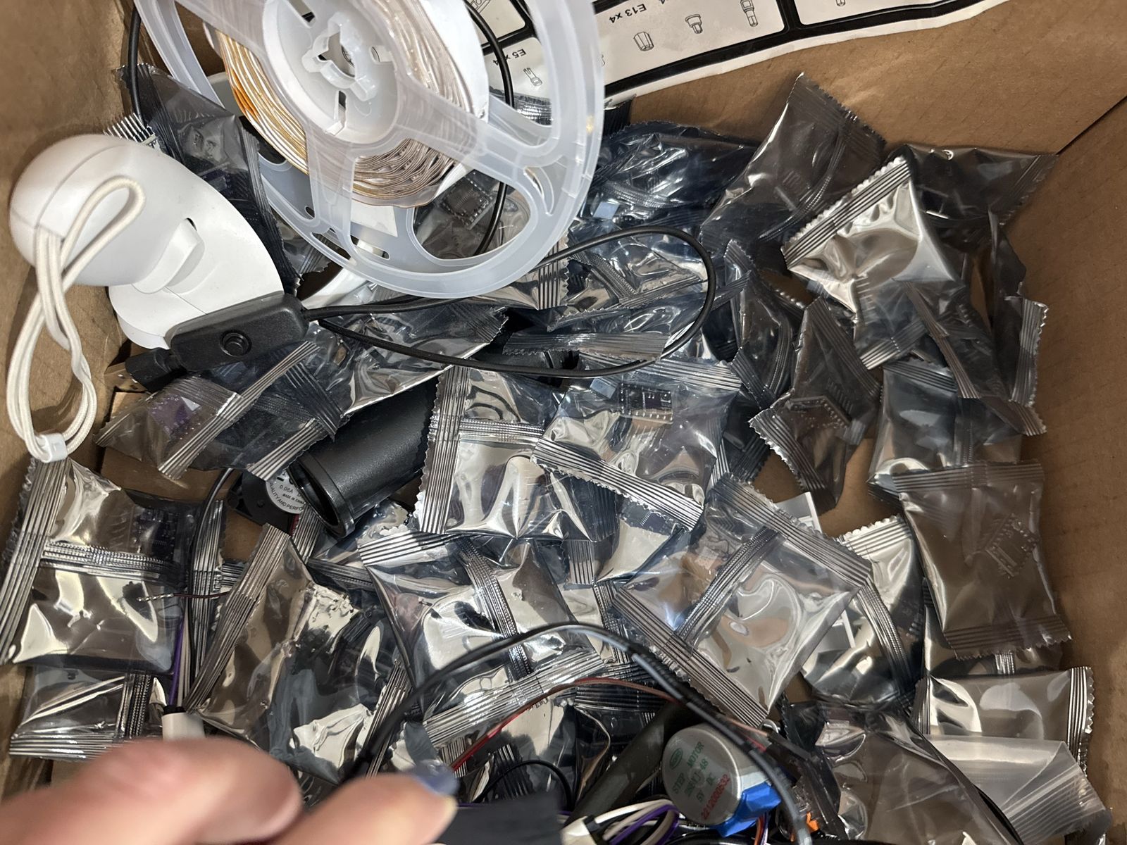 Electronics Components Lot: Cables, Circuits, Breadboard, LED Strips, Motors, Sensors, & More