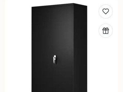 New in Box
Black Metal Storage Cabinet with 2 Doors & 4 Adjustable Shelves, 72" Tall