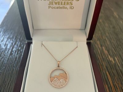Molinelli's 14K Rose Gold Mountain Diamond Pendant Necklace 0.50CtW