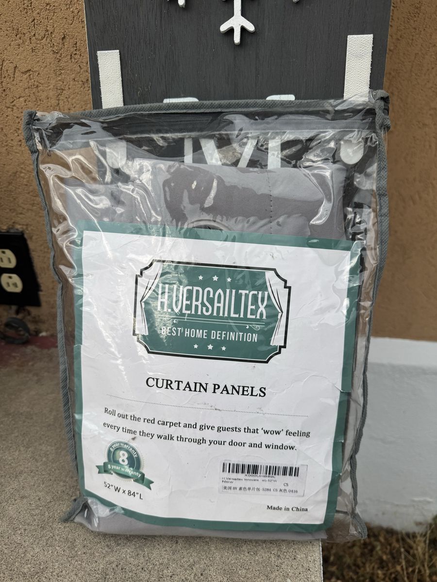 New H.VERSAILTEX Grey Curtain Panel 52"W x 84"L