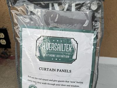 New H.VERSAILTEX Grey Curtain Panel 52"W x 84"L