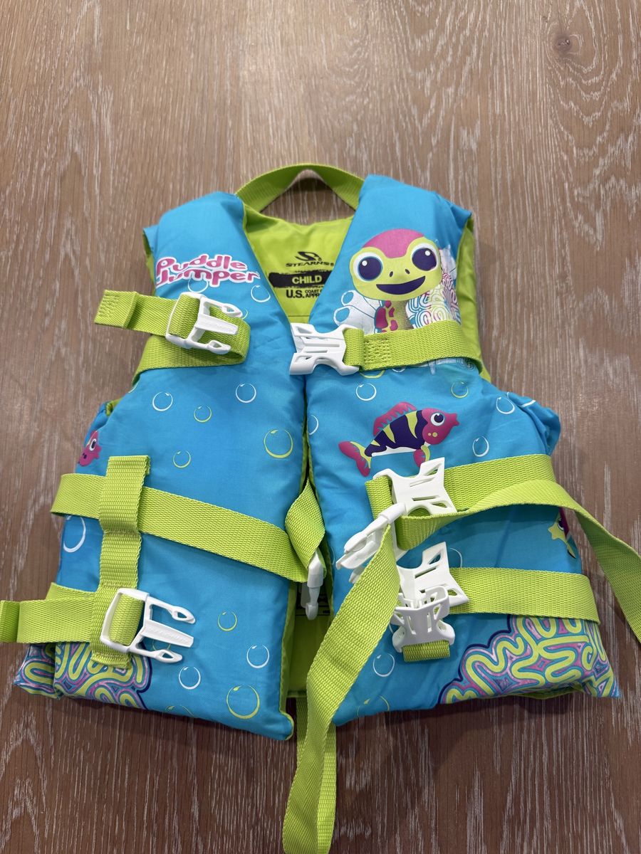 Stearns Puddle Jumper Child Life Jacket Vest Sea Turtle Blue Green