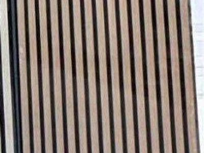 Unbranded Wood Panel Wall Decor - Black & Natural Wood Striped (Set of 2)