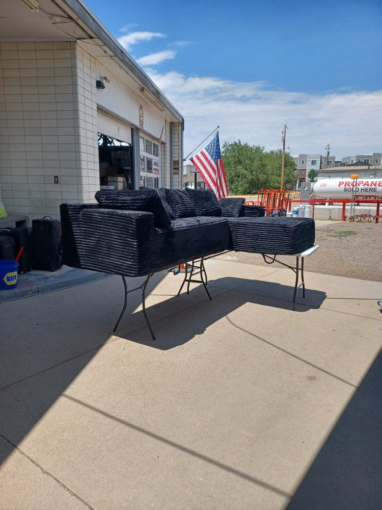 L-shaped couch and loveseat