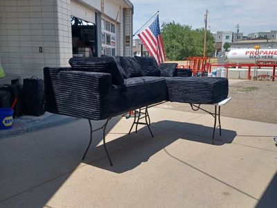 L-shaped couch and loveseat