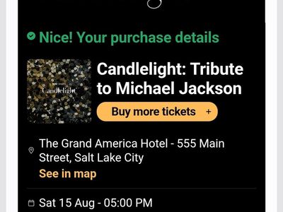 35% off Michael Jackson Candlelight ticket