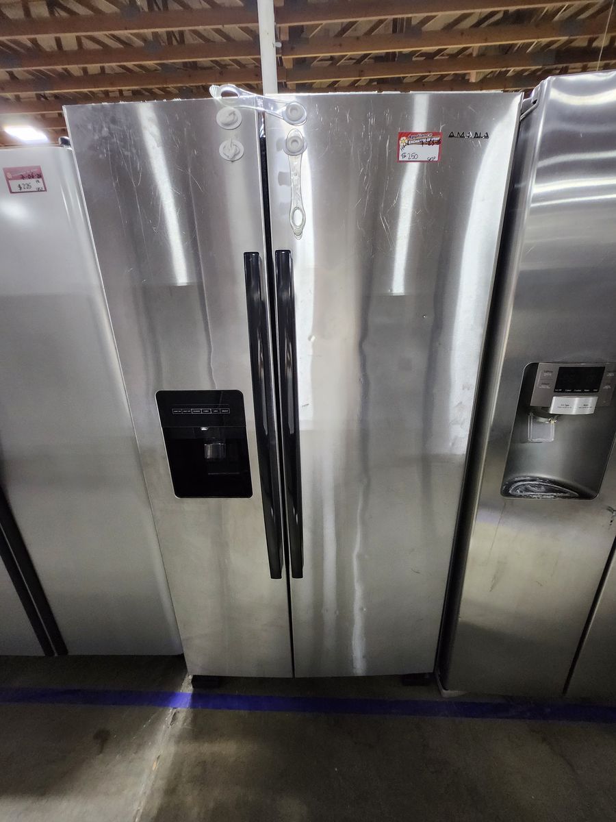 Amana Side-by-Side Refrigerator with Warranty, Stainless Steel