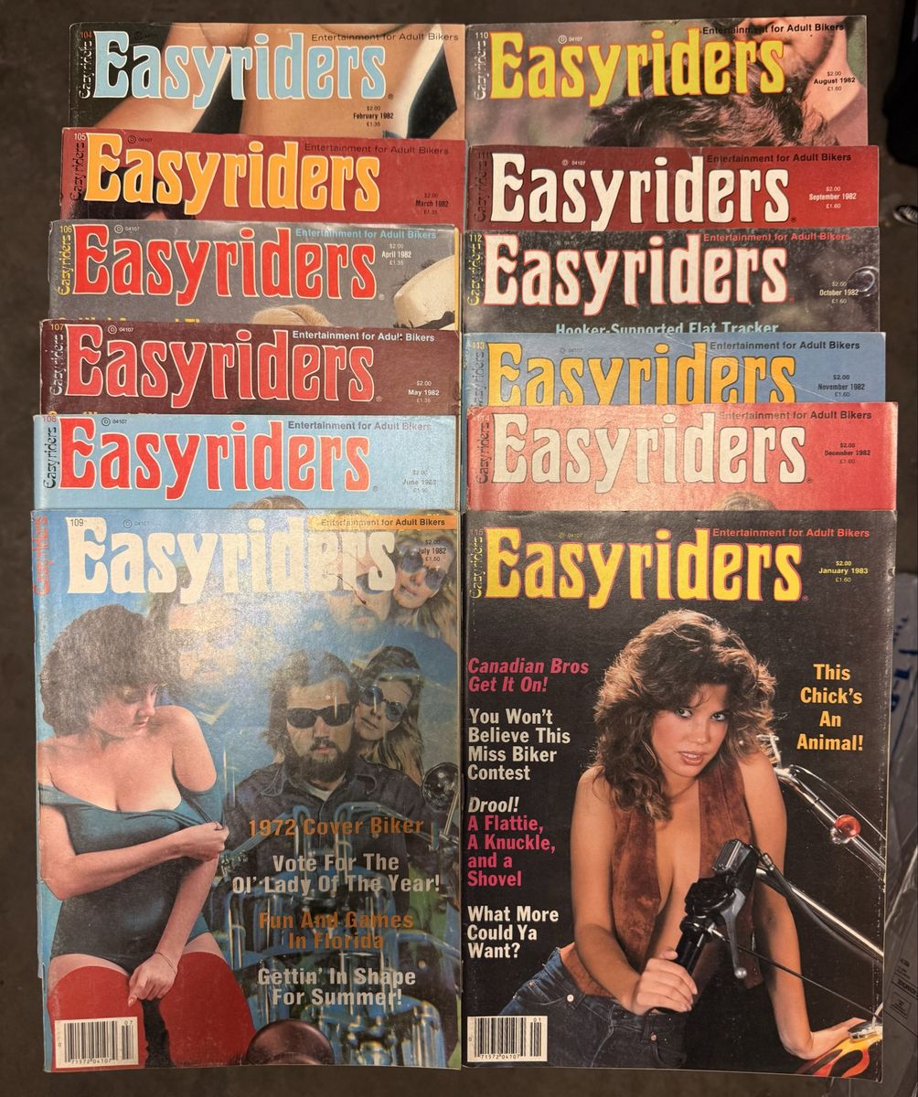 Vintage Lot of Easyriders Magazines February 1982-January 1983 Great Condition