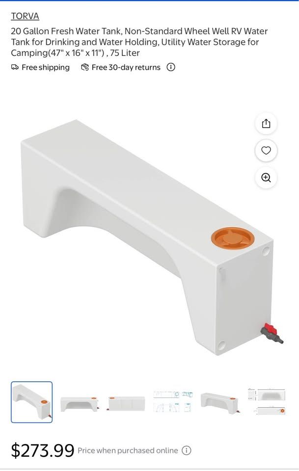 20 Gallon Fresh Water Tank