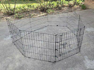 8 Panel Dog Gate Puppy Playpen Pen Enclosure Yard