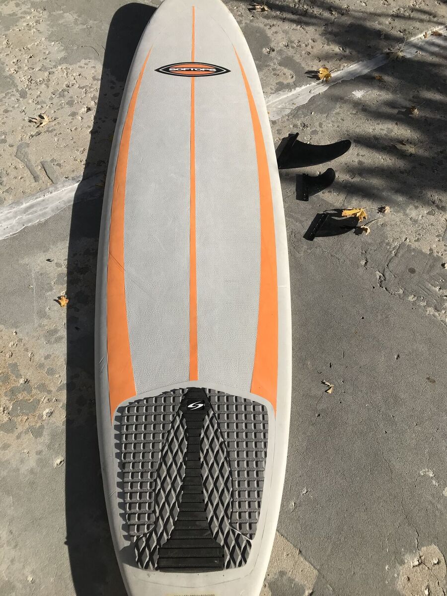 7 foot longboard surfboard surftech surf board resin epoxy softtop with fins