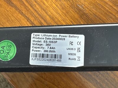 36v Lithium ion battery for e-scooter
