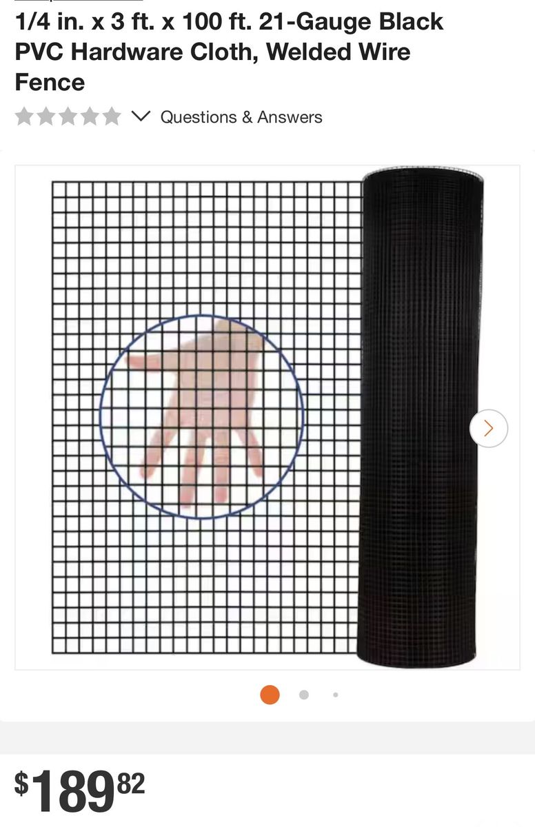 Black PVC hardware cloth