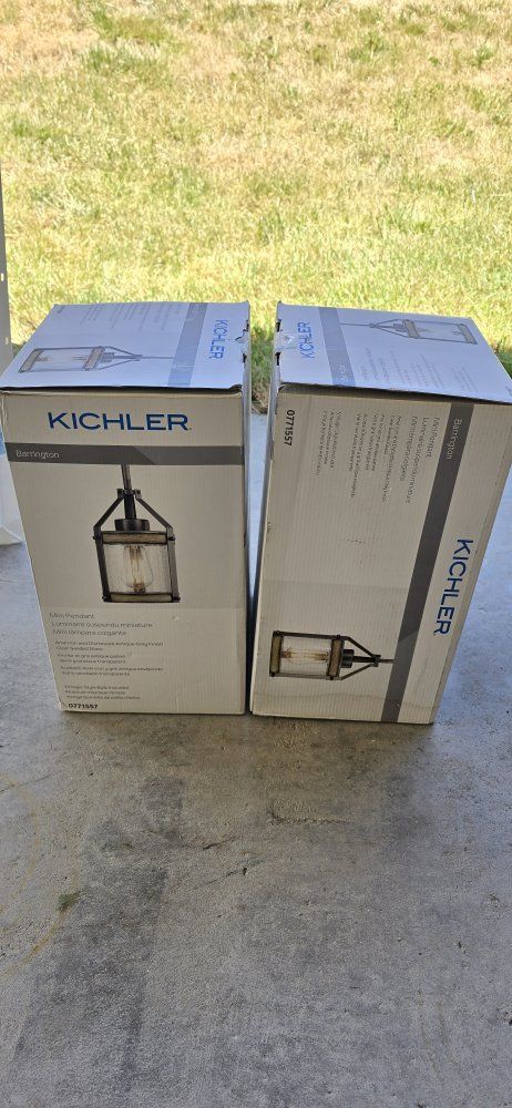 (2) Kichler Barrington mini pendant lights