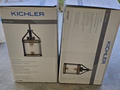 (2) Kichler Barrington mini pendant lights