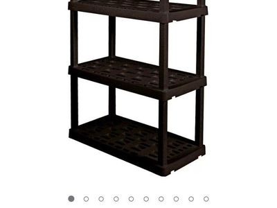 Hyper Tough 5T Plastic Storage Shelves, 18" x 36" Black 600lb Capacity, 4-Tier Garage Shelving Unit new