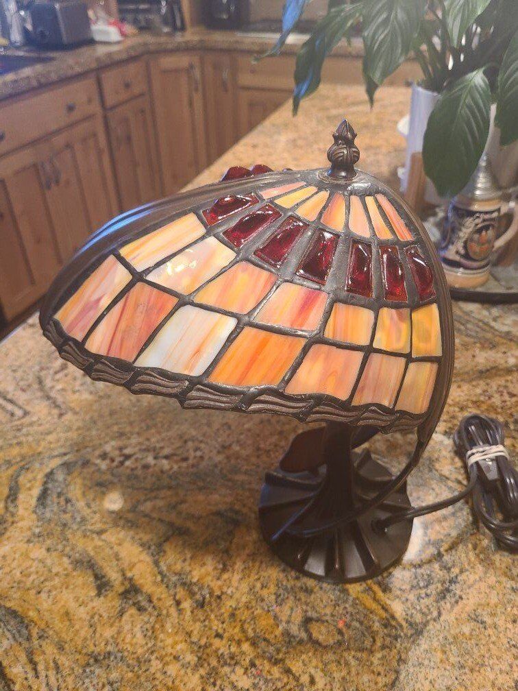 Leaded Glass Desk Lamp