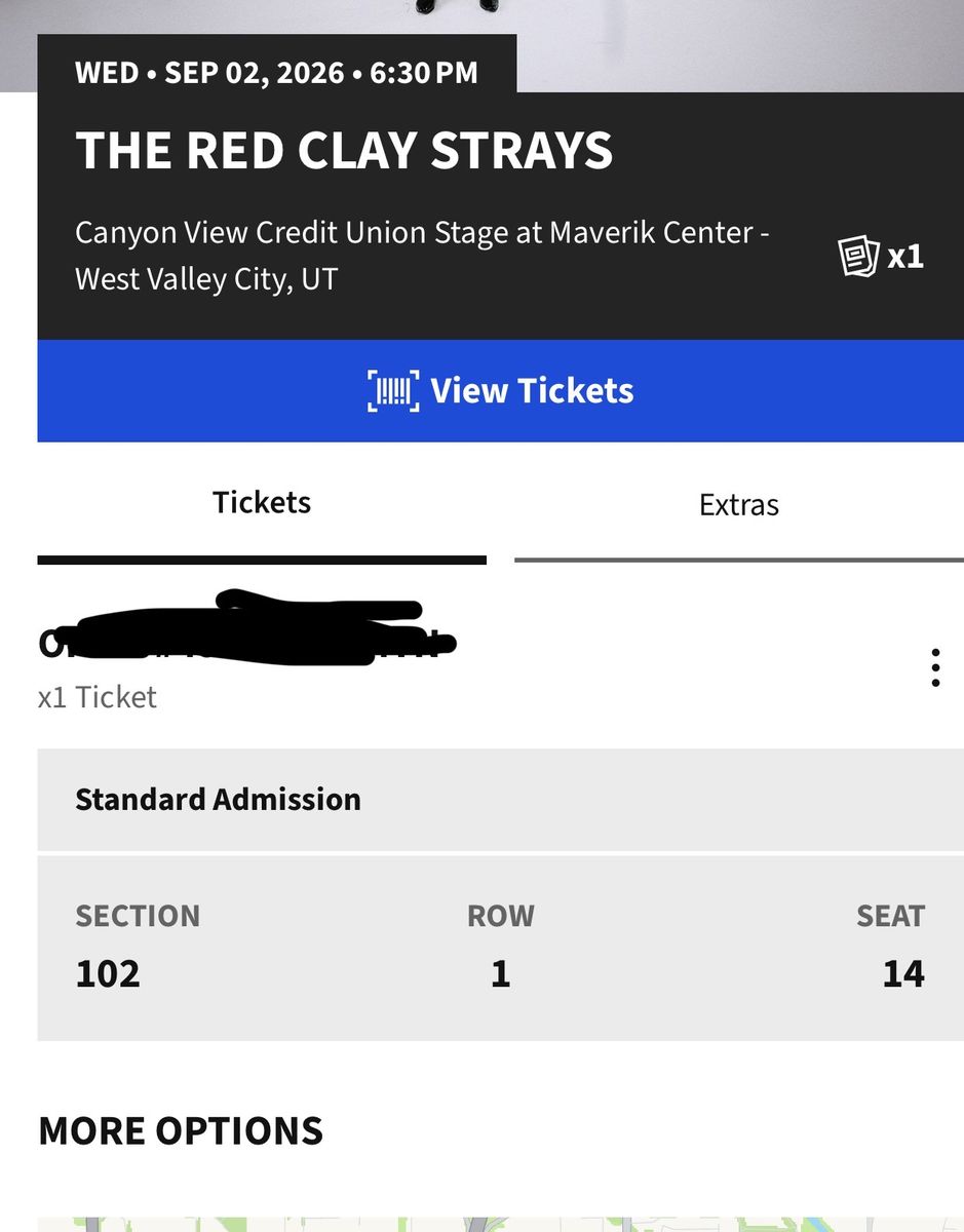 Red Clay Strays 1 ticket $25