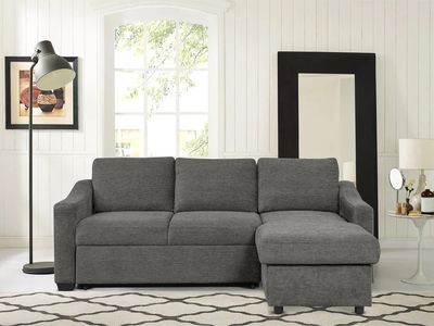 Coddle Aria Fabric Sleeper Sofa with Storage Chaise,, Dark Gray, 1653363 #102650
