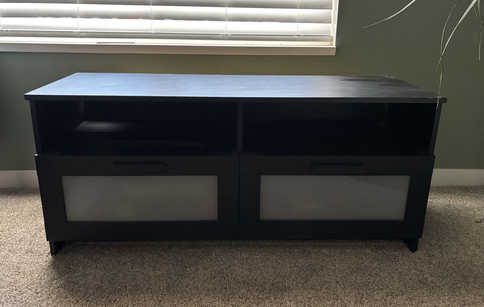 Modern Espresso TV stand with drawers