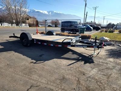 2027 PJ Trailers Black 7X16 Channel Equipment Tilt