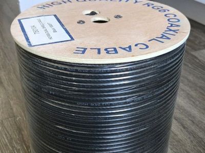1000ft RG6 Dual Shield Coaxial Cable Black Wire TV Antenna Satellite 18AWG Bulk