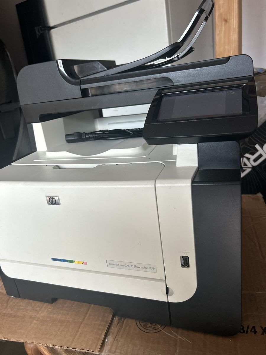 PRINTER HIGH VOLUME!!   WITH NEW INK!!HP LaserJet Pro CM1415fnw Color MFP Printer - Used, Multifunction, Wireless