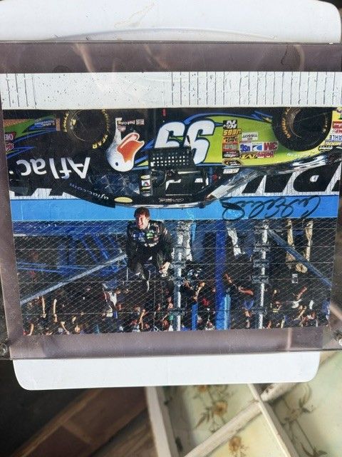 Carl Edwards #99 Autographed AFLAC Photo in Frame (backflip)