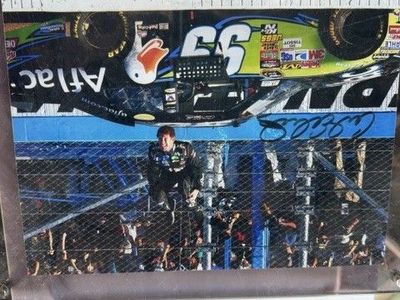 Carl Edwards #99 Autographed AFLAC Photo in Frame (backflip)