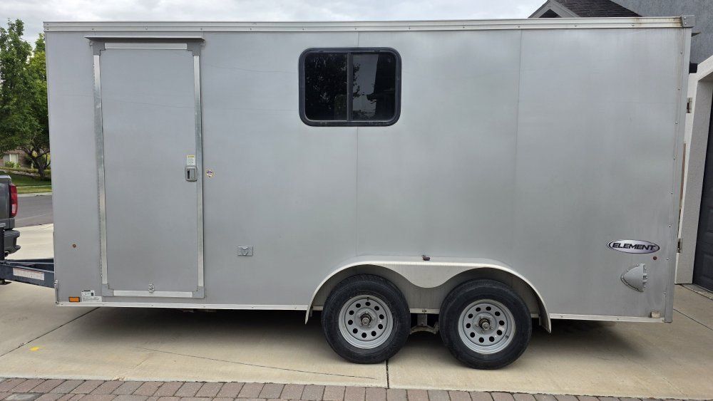 16'x7' Enclosed Cargo Trailer Interior E-Track Rails & 2 Windows