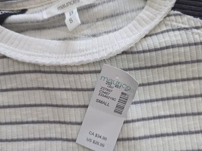 Maurices Waffle Knit Long Sleeve Striped Colorblock Shirt Small New