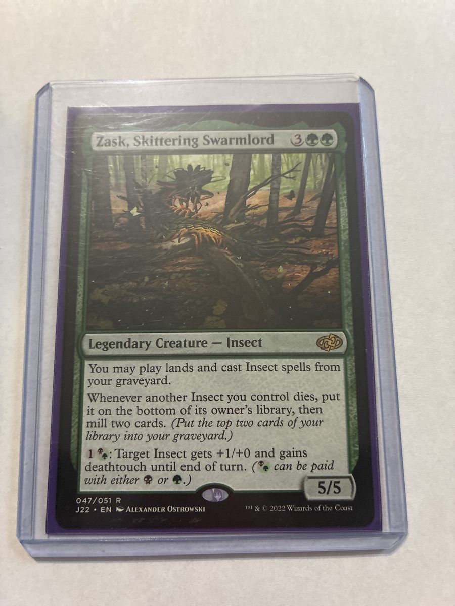 Magic: The Gathering Zask, Skittering Swarmlord (J22, 047/051 R) Legendary Insect Creature Card