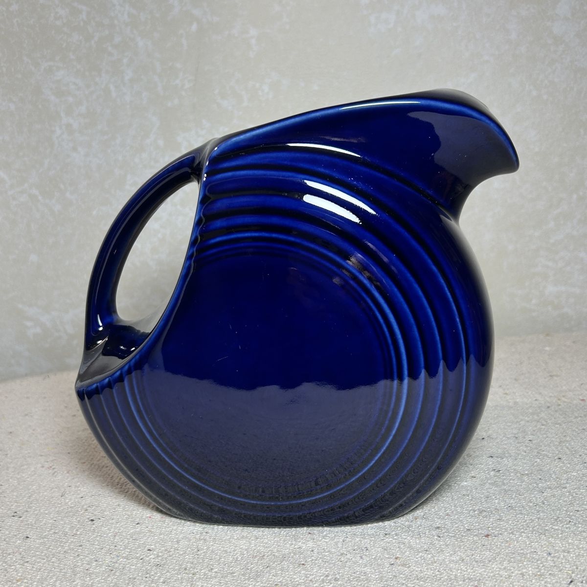 Fiestaware Disc Large 7.5” Pitcher Cobalt Blue Collectible Vintage Art Deco