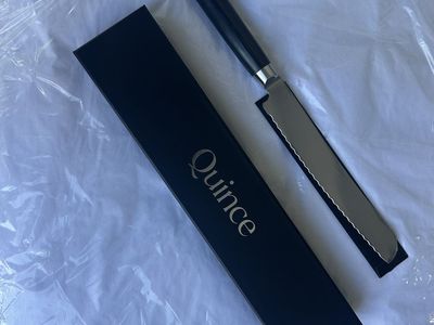Quince Serrated Blade Bread Knife with Sheath - New, Stainless Steel
