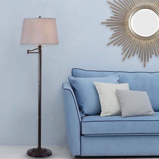 Kenroy Home Riverside Swing Arm Floor Lamp Copper Bronze Finish 59" Height Brand New