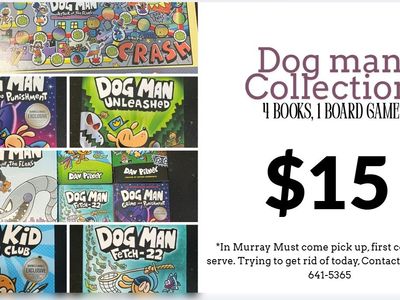 Dog Man Book & Game Bundle - 4 Hardcover Books + Attack of the Fleas Board Game