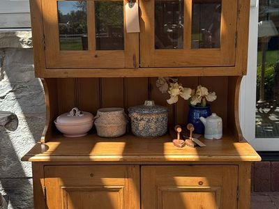 Gorgeous antique French country solid pine hutch