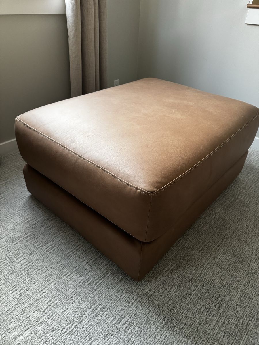 New Leather ottoman