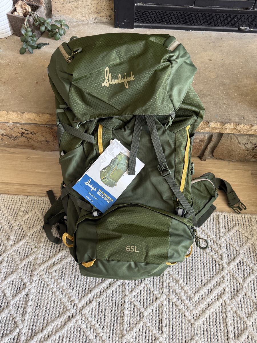 Slumberjack Dallas Divide 65L Internal Frame Backpacking Backpack - New, Green